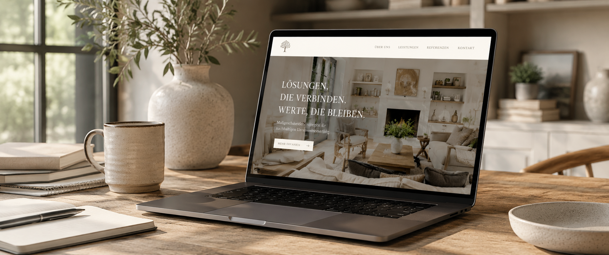 Website selbst erstellt mit KI — HeadUpHigh GmbH: Olga Reyes-Busch baut Websites ohne Agentur